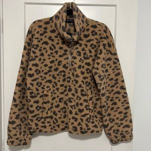 Abercrombie Leopard Zip Fleece